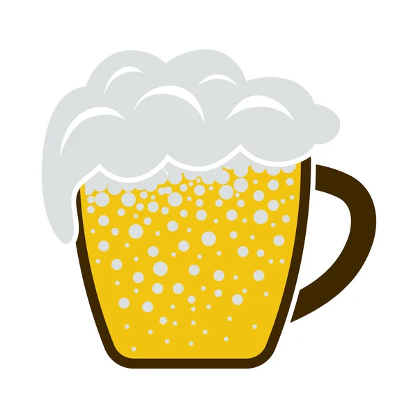 Een Kop Bier Icoon Vlakke Kleur Ontwerp Vector Illustratie — Stockvector
