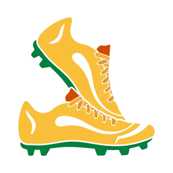 Paire Soccer Boots Icône Conception Couleur Plate Illustration Vectorielle — Image vectorielle