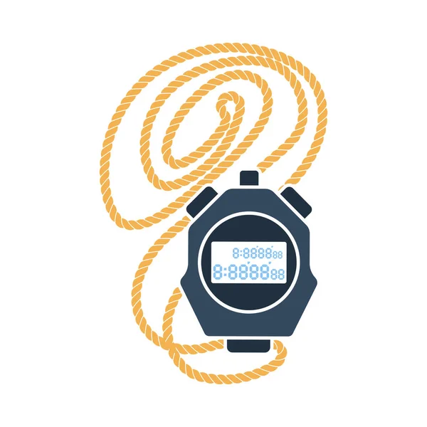 Entrenador Stopwatch Icon Diseño Color Plano Ilustración Vectorial — Vector de stock