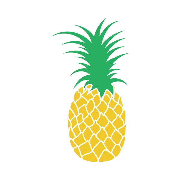 Ananas Ikone Flache Farbgestaltung Vektorillustration — Stockvektor