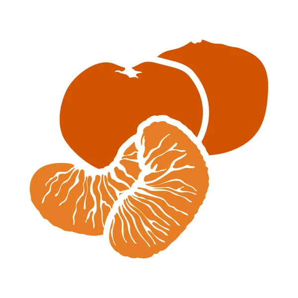 Mandarin Ikone Flache Farbgestaltung Vektorillustration — Stockvektor