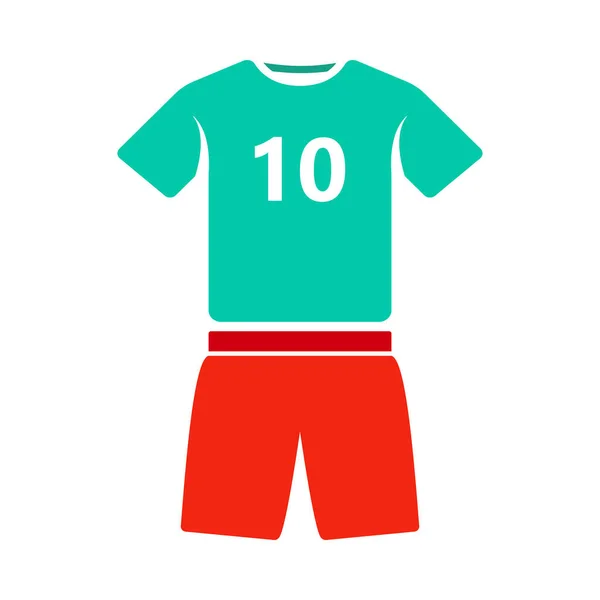 Futbol Forması Ikonu Düz Renk Tasarımı Vektör Llüstrasyonu — Stok Vektör