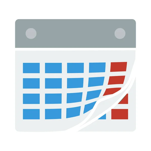 Calendar Icon Flat Color Design Vector Illustration — Stock Vector