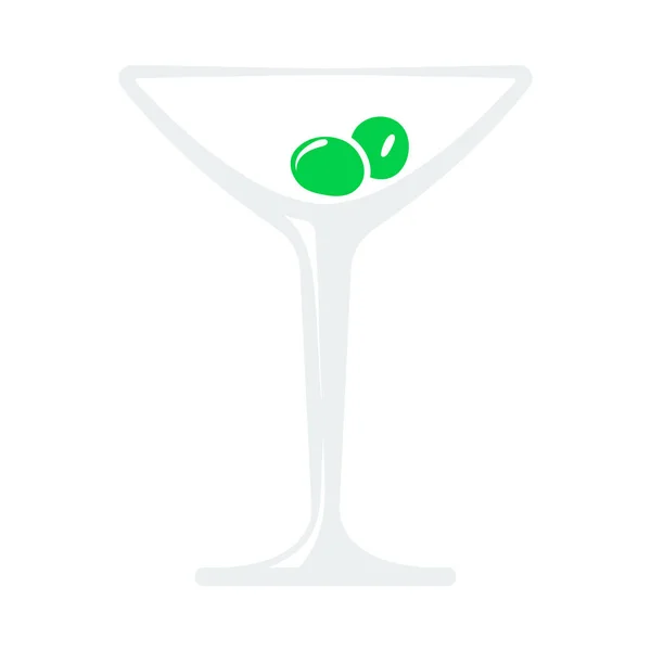 Cocktailglas Ikone Vorhanden Flache Farbgestaltung Vektorillustration — Stockvektor