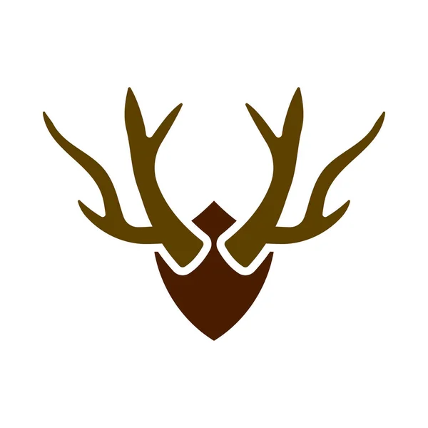 Icon Deer Antlers Rancangan Warna Rata Ilustrasi Vektor - Stok Vektor