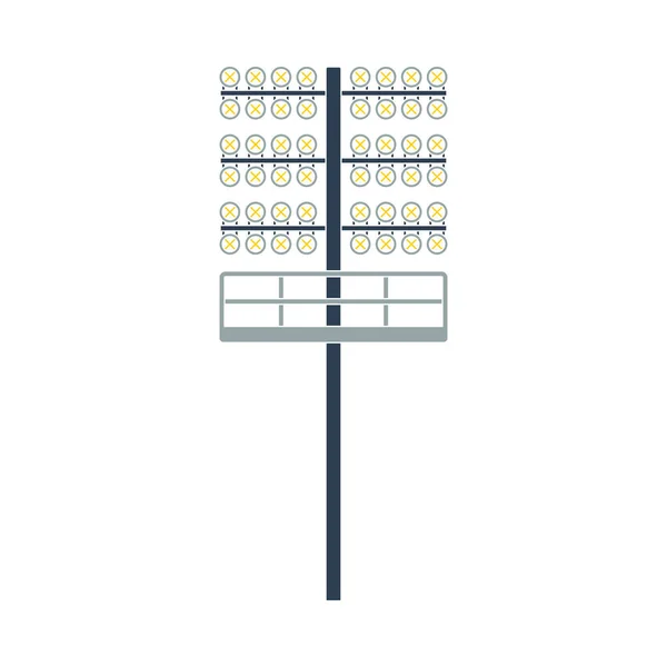 Fußball Light Mast Ikone Flache Farbgestaltung Vektorillustration — Stockvektor