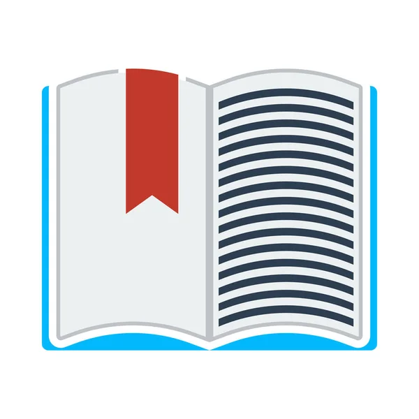 Icon Open Book Bookmark Colors Flat Color Design Vector Illustration — Stock Vector