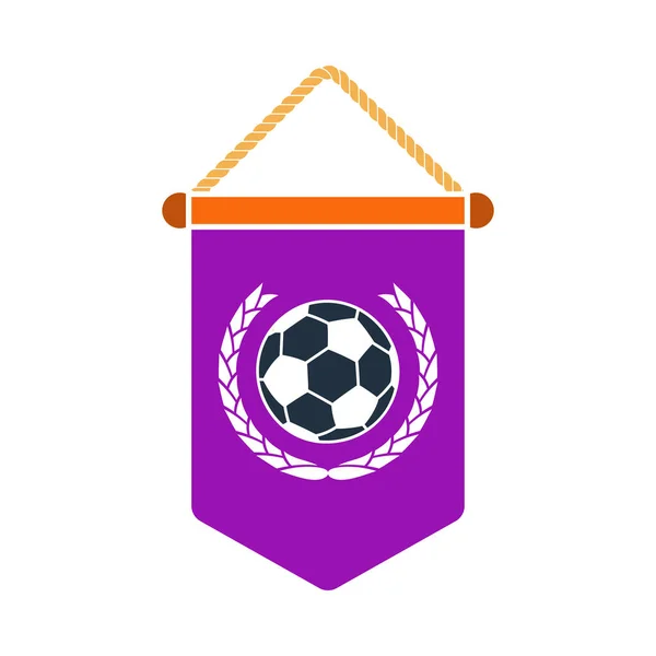 Futebol Pennant Icon Design Cor Plana Ilustração Vetorial —  Vetores de Stock