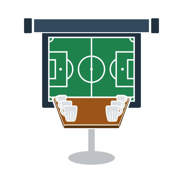 Table Barre Sport Avec Des Tasses Bière Traduction Football Sur — Image vectorielle