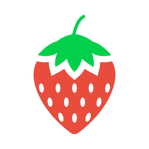 Erdbeer Ikone Flache Farbgestaltung Vektorillustration — Stockvektor
