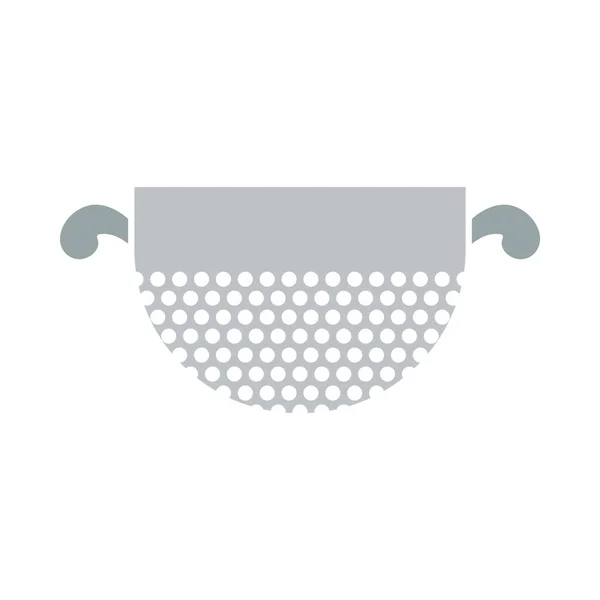 Kitchen Colander Icon Flat Color Design Vector Illustration — Stock Vector