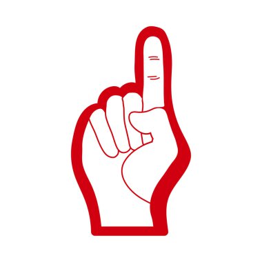 Amerikan Futbol Köpüğü Parmak Simgesi. Düz Renk Tasarımı. Vektör İllüstrasyonu.