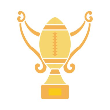 Amerikan Futbol Kupası ikonu. Düz Renk Tasarımı. Vektör İllüstrasyonu.