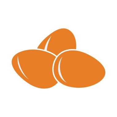 Yumurta Simgesi. Düz Renk Tasarımı. Vektör İllüstrasyonu.