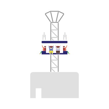 Serbest düşüş simgesi. Düz Renk Tasarımı. Vektör İllüstrasyonu.