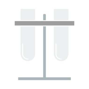 Laboratuar Şişeleri Simgeye Bağlandı. Düz Renk Tasarımı. Vektör İllüstrasyonu.