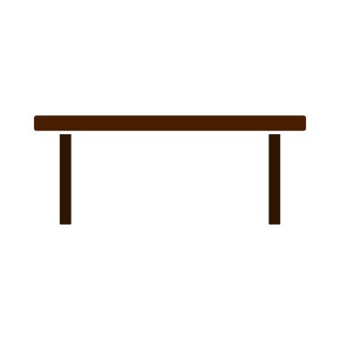 Kahve Masası Simgesi. Düz Renk Tasarımı. Vektör İllüstrasyonu.