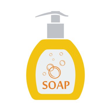 Sıvı Sabun Simgesi. Düz Renk Tasarımı. Vektör İllüstrasyonu.