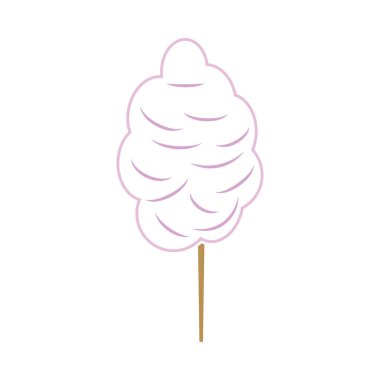 Pamuk Şeker ikonu. Düz Renk Tasarımı. Vektör İllüstrasyonu.