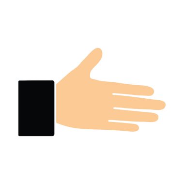 Açık Hend Simgesi. Düz Renk Tasarımı. Vektör İllüstrasyonu.