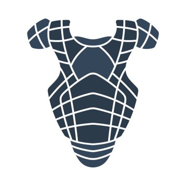 Beyzbol Sandığı Koruyucusu Simgesi. Düz Renk Tasarımı. Vektör İllüstrasyonu.