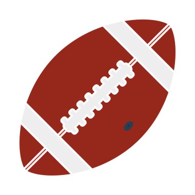 Amerikan Futbol Topu Simgesi. Düz Renk Tasarımı. Vektör İllüstrasyonu.