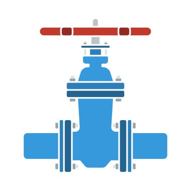 Boru Valfi Simgesi. Düz Renk Tasarımı. Vektör İllüstrasyonu.