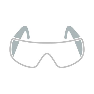 Kimya Koruyucu Göz Giysisi Simgesi. Düz Renk Tasarımı. Vektör İllüstrasyonu.