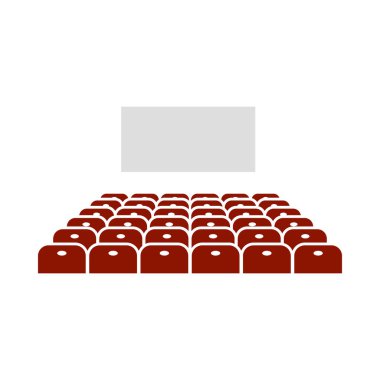 Cinema Auditorium Icon. Flat Color Design. Vector Illustration. clipart