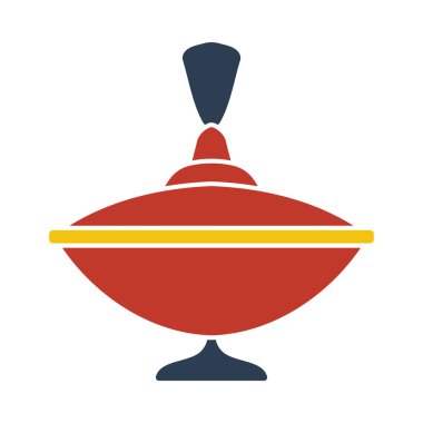 Peg-Top Simgesi. Düz Renk Tasarımı. Vektör İllüstrasyonu.