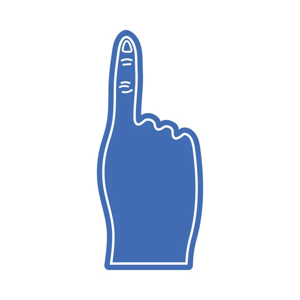Fans Foam Finger Icon Rancangan Warna Rata Ilustrasi Vektor - Stok Vektor