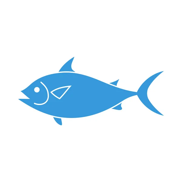 Fiskikonen Platt Färgdesign Vektor Illustration — Stock vektor
