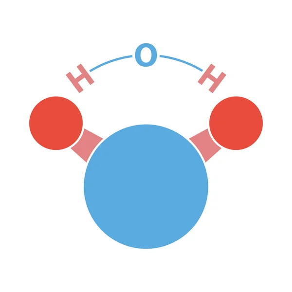Ikone Des Chemischen Moleküls Wasser Flache Farbgestaltung Vektorillustration — Stockvektor