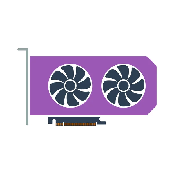 Gpu Icon Flache Farbgestaltung Vektorillustration — Stockvektor