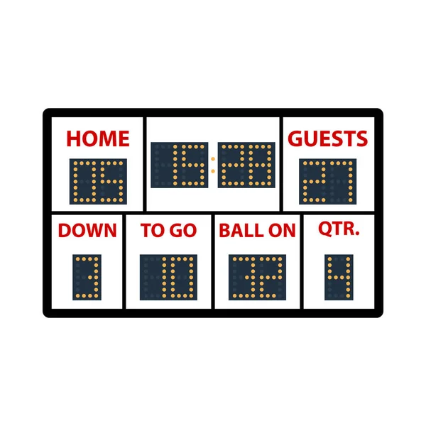 American Football Scoreboard Ikone Flache Farbgestaltung Vektorillustration — Stockvektor