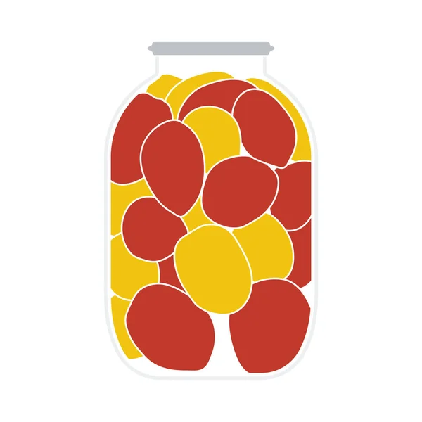 Κονσερβοποιημένες Ντομάτες Εικονίδιο Επίπεδη Σχεδίαση Χρωμάτων Εικονογράφηση Διανύσματος — Διανυσματικό Αρχείο