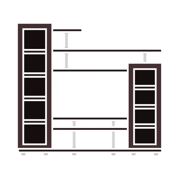 Ícone Móveis Mídia Design Cor Plana Ilustração Vetorial —  Vetores de Stock