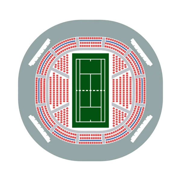Estádio Tênis Vista Aérea Ícone Design Cor Plana Ilustração Vetorial —  Vetores de Stock