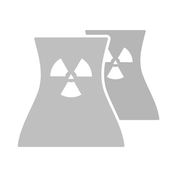 Icona Della Stazione Nucleare Design Colori Piatti Illustrazione Vettoriale — Vettoriale Stock