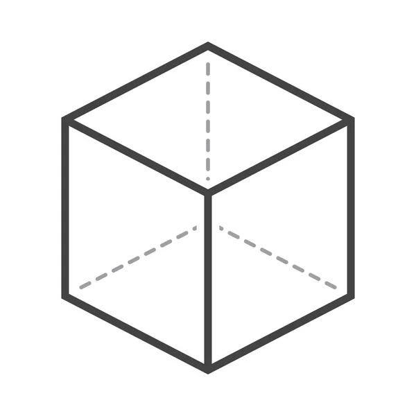 具有投影图标的立方体 平面色彩设计 病媒图解 — 图库矢量图片