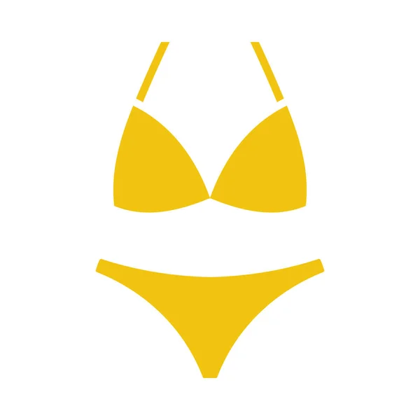 Bikini Icoon Vlakke Kleur Ontwerp Vector Illustratie — Stockvector