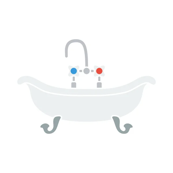 Icono Bañera Diseño Color Plano Ilustración Vectorial — Vector de stock