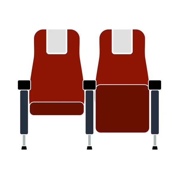 Cinema Seats Icon Flat Color Design Vector Illustration — Stock Vector
