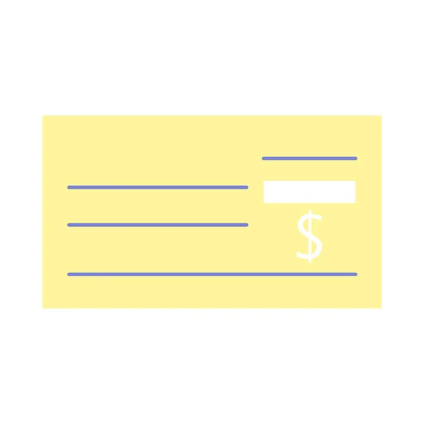 Bank Check Icon Flat Color Design Vector Illustration — Stock Vector