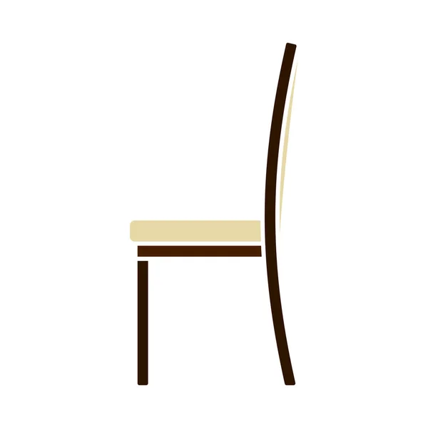 Modern Sandalye Simgesi Düz Renk Tasarımı Vektör Llüstrasyonu — Stok Vektör