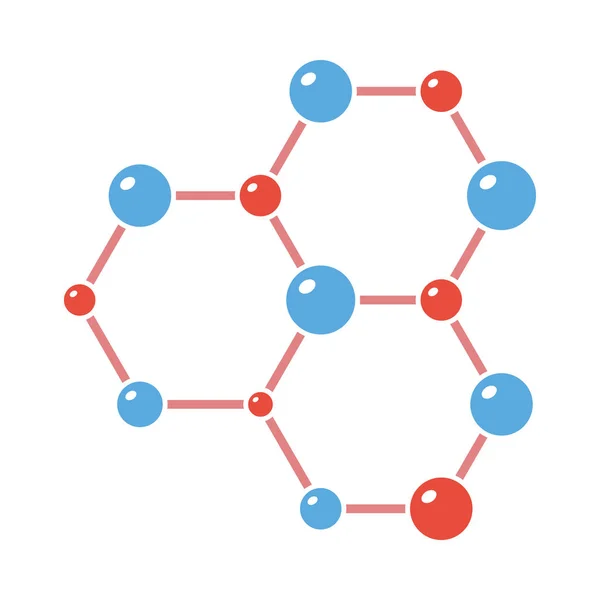 Icono Química Hexa Conexión Átomos Diseño Color Plano Ilustración Vectorial — Vector de stock