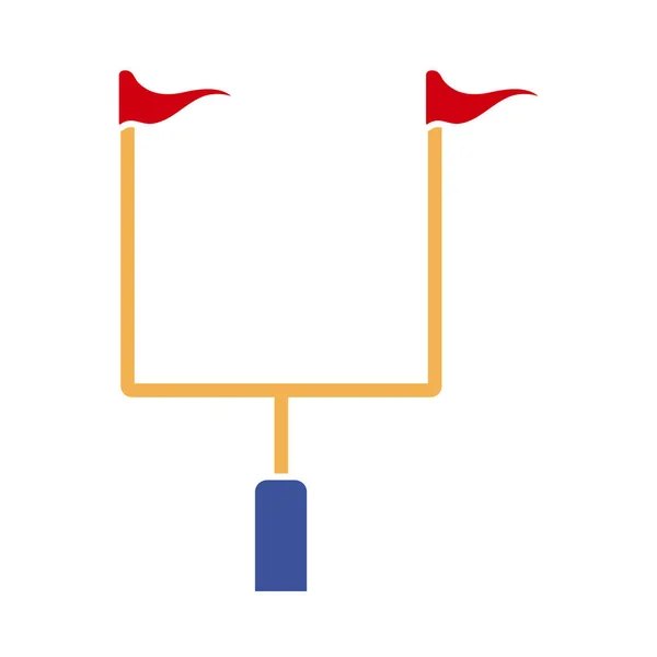 American Football Goal Post Icon Flat Color Design Vector Illustration — Stock Vector