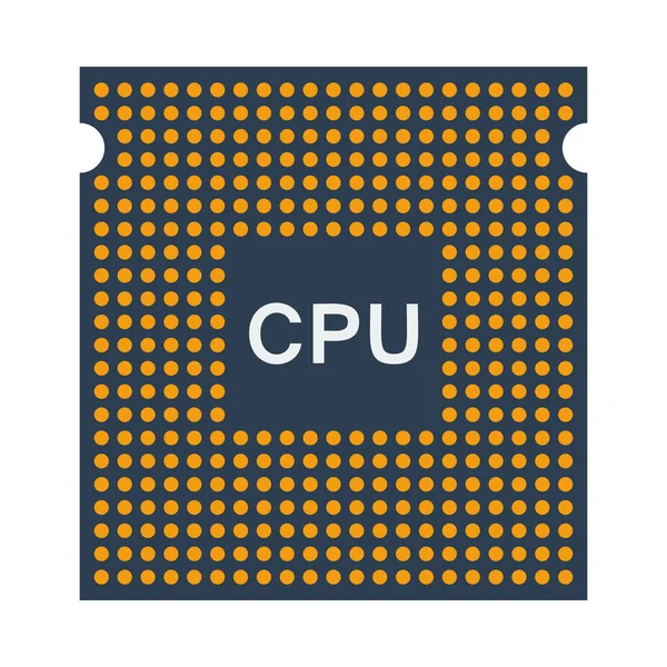 İşlemci Simgesi. Düz Renk Tasarımı. Vektör İllüstrasyonu.