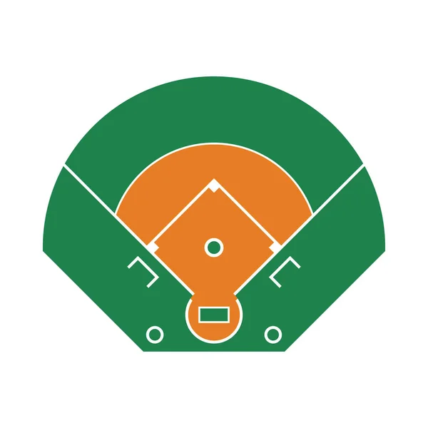 Baseball Field Aerial View Icon Flat Color Design Vector Illustration — Stock Vector