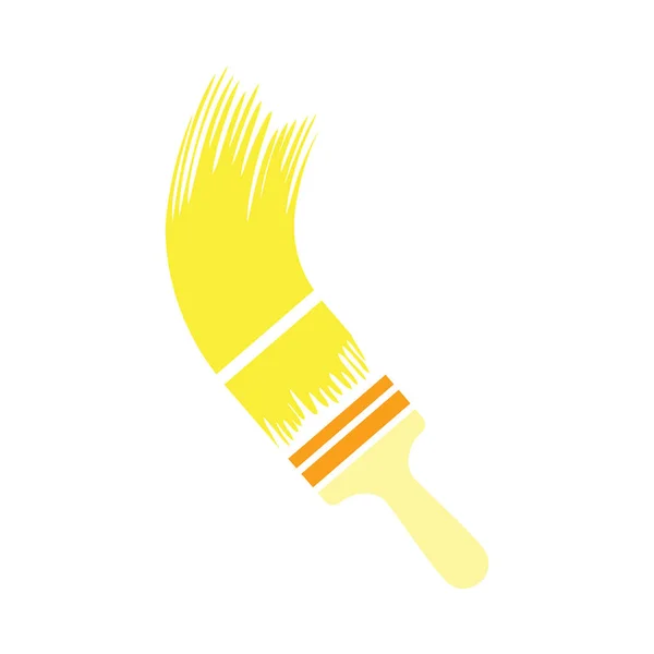 Paint Brush Icon Vlakke Kleur Ontwerp Vector Illustratie — Stockvector